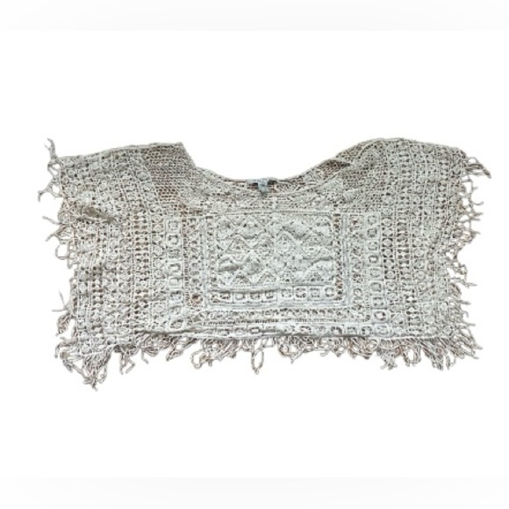 American Rag Cream Cropped Embellished Blouse